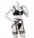 Ensemble Lingerie 4 Pièces en Lanières Harnais 