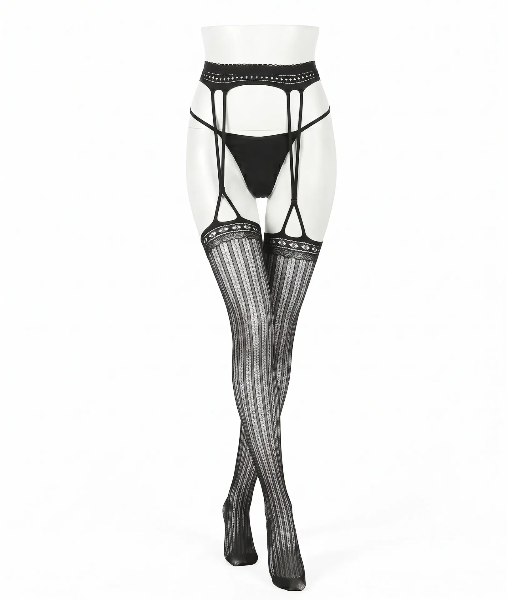 Bustier Corset and Garter Belt Set with Thong
