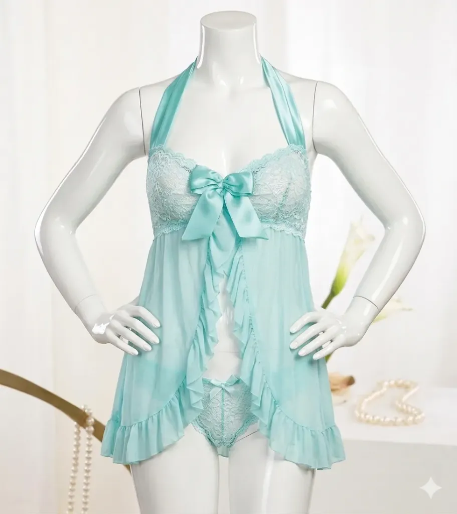 Ruffled Nightgown - 2 Pieces
