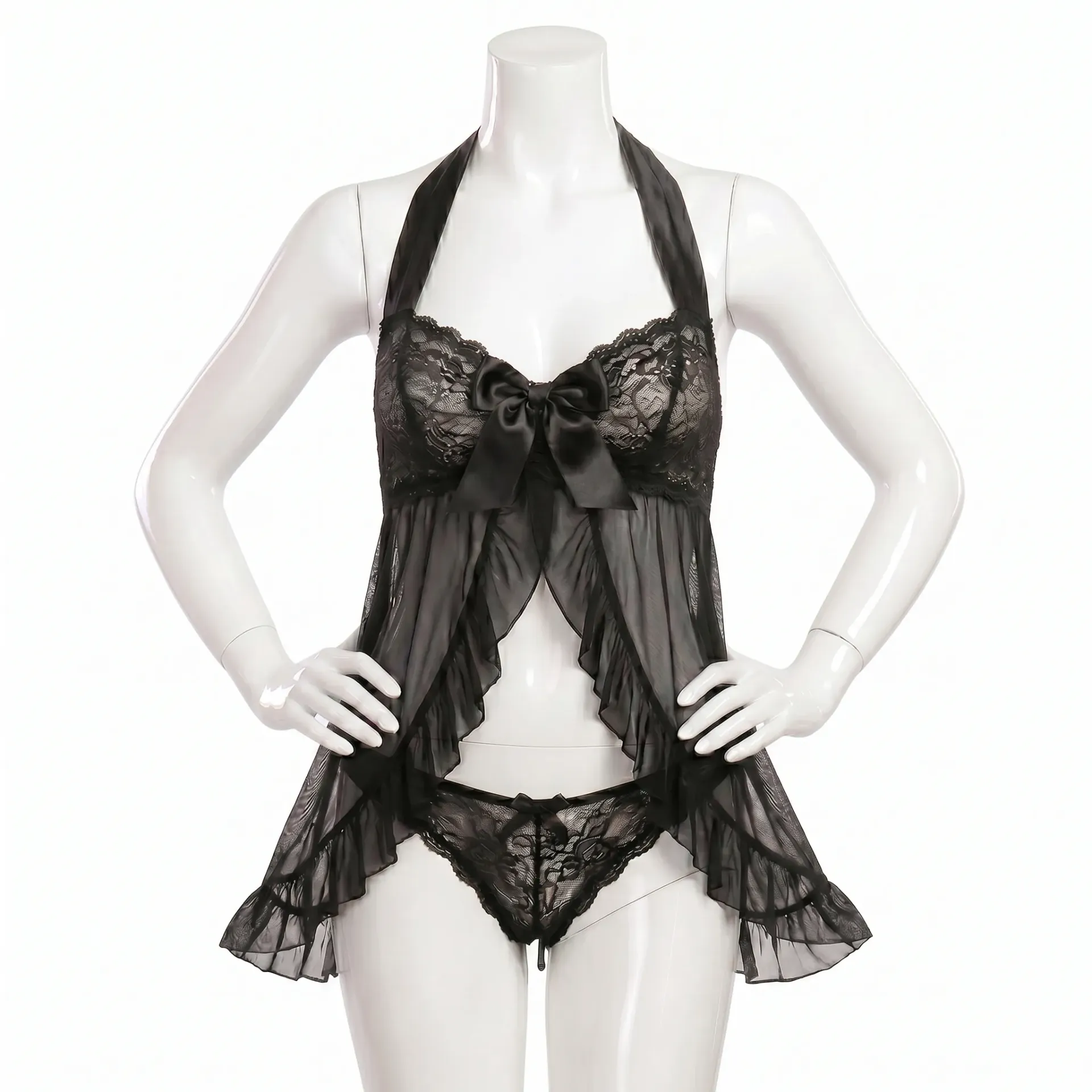 Ruffled Nightgown - 2 Pieces