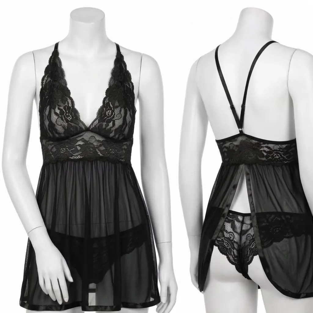 2 Piece Elegant Sheer Nightwear