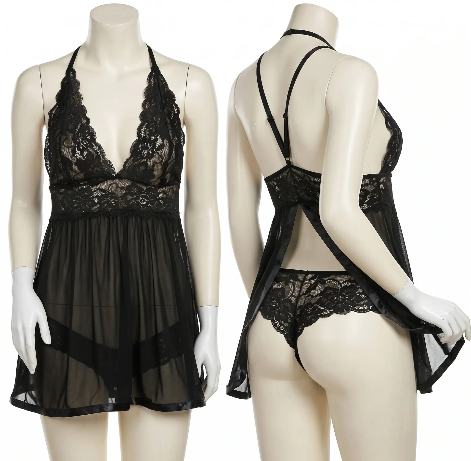 Elegant Sheer Nightwear - 2 Pieces