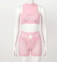 Two-Piece Sculpted Silhouette Set with Chest Cutout and Fine Knit