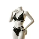 Black Harness-Style Lingerie Set with Silver Details