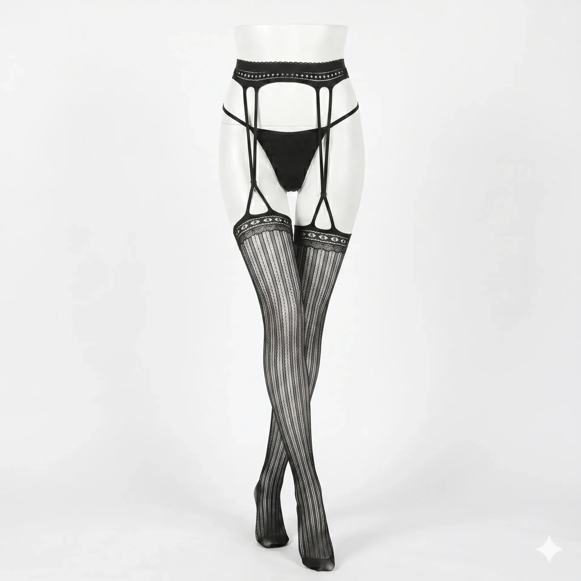 Bustier Corset and Garter Belt Set with Thong