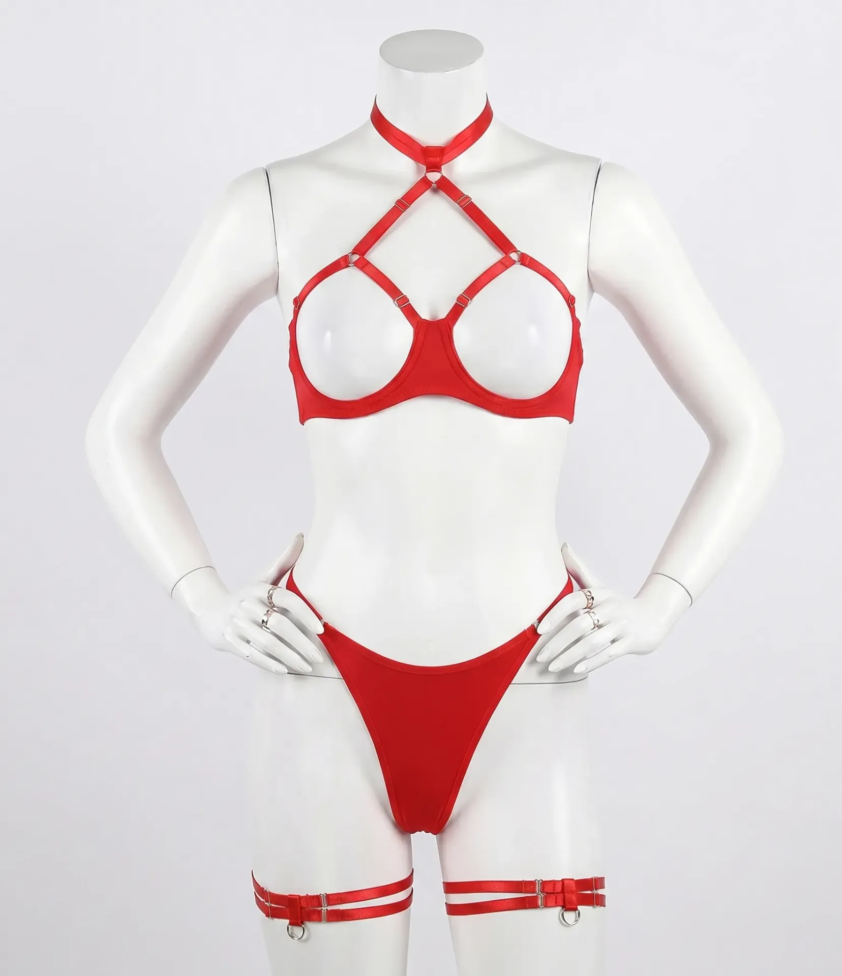 2-Piece Graphic Harness Bra and Thong Set